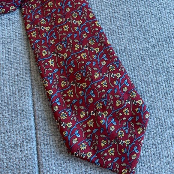 Nina Ricci Floral Silk Tie Made in France - Picture 5 of 6